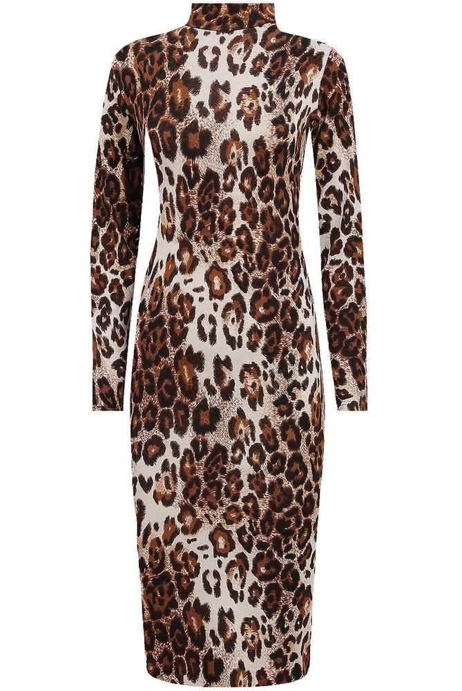 Image of Leah Leopard Midi Bodycon