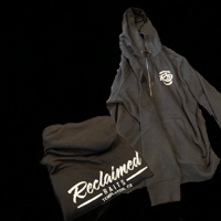 RB hoodie full zip in black. 