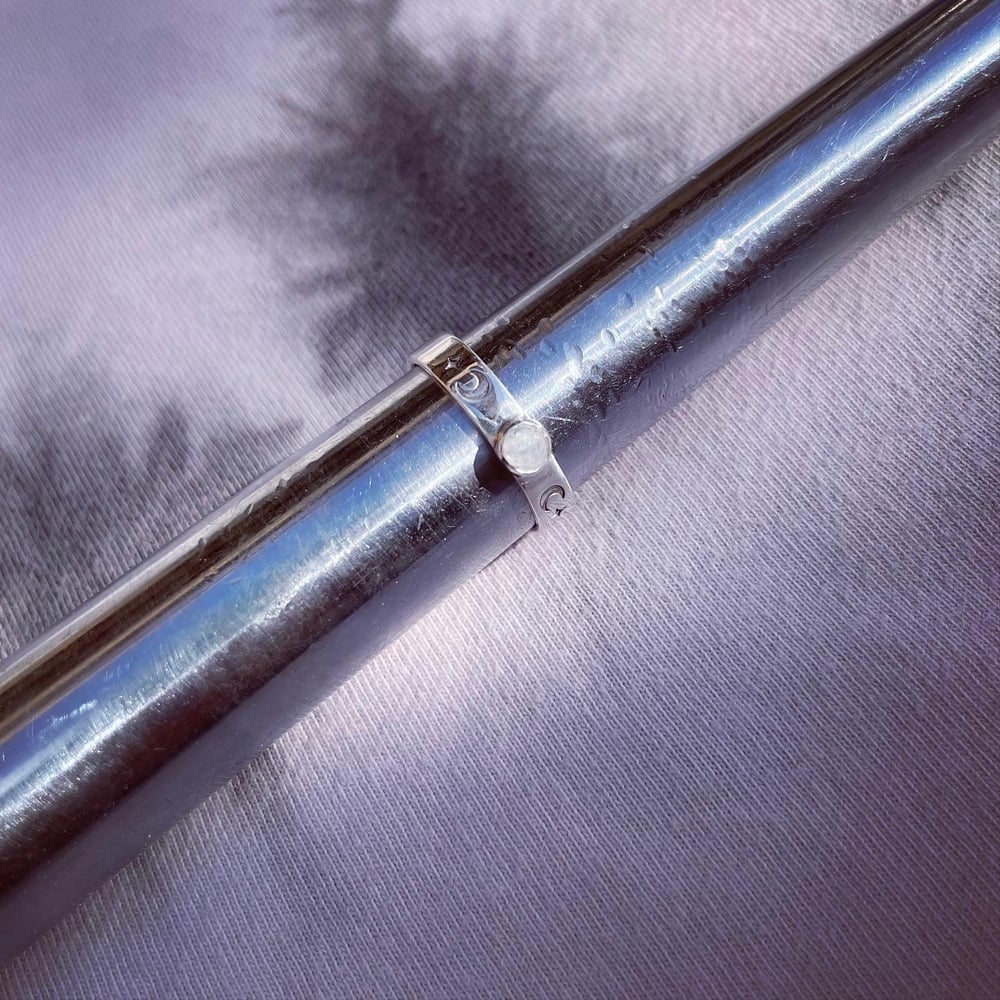 Handmade Sterling Silver Celestail Moonstone Ring Moons And Stars