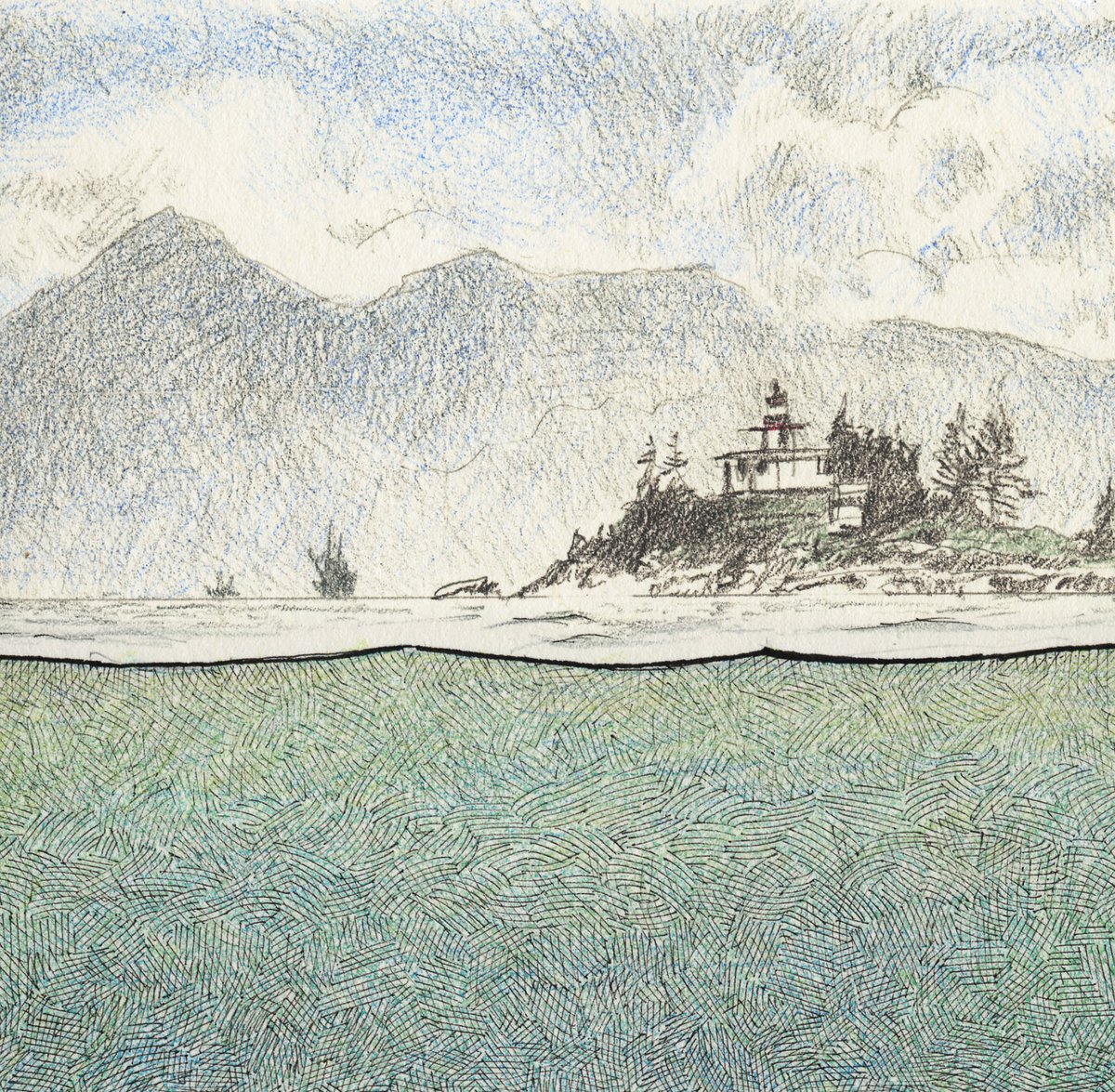 Guard Island Light 13" X 16"