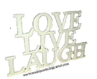 Image of Love Live Laugh Ornament Home display Sign 