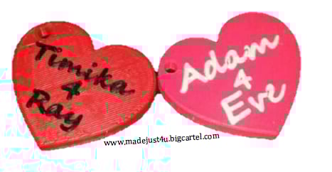 Image of Love Heart Personalised Message Keyring 
