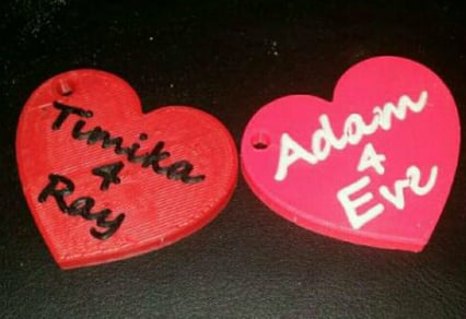 Image of Love Heart Personalised Message Keyring 