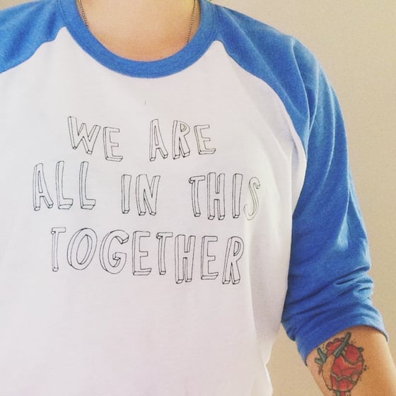 Image of we are all in this together raglan tee - everest green