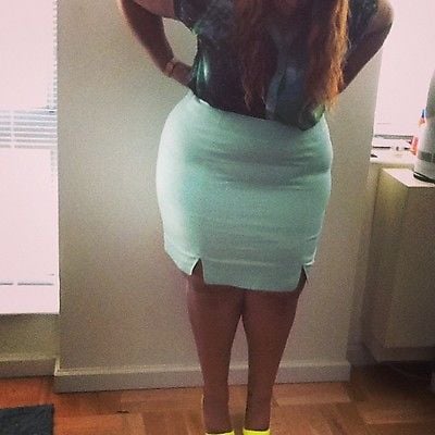 Image of Eloquii Scalloped Split Pinceil Skirt - SZ 24