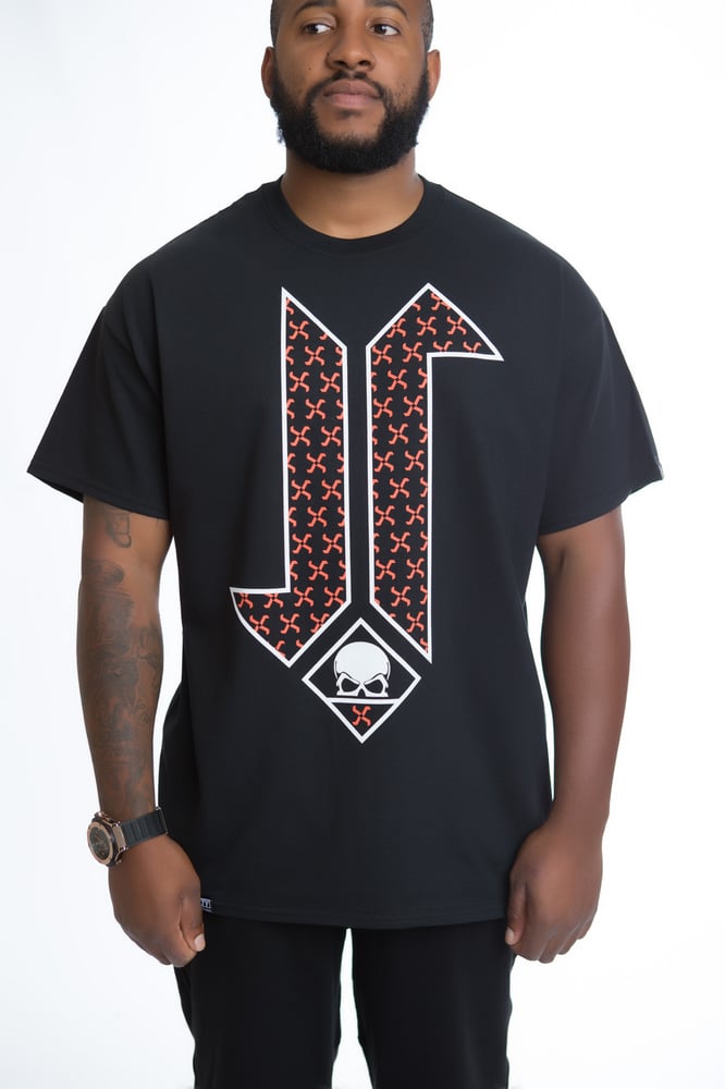 Image of DEATH STAR TEE (BLACK/ORANGE)