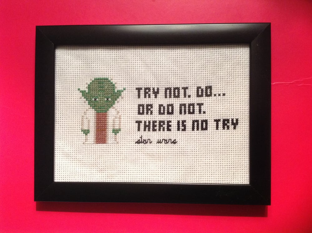 Image of Star Wars Yoda Quote Cross Stitch