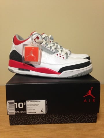 Image of Jordan 3 Fire Red size 10.5