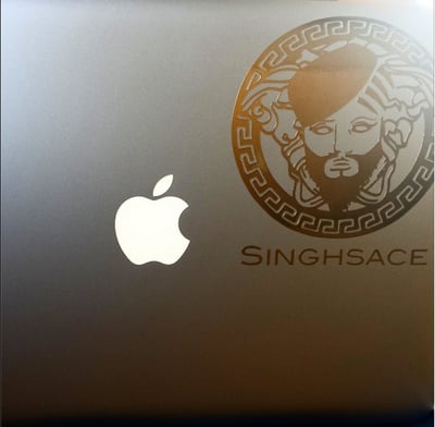 Image of 'SINGHSACE' Gold Chrome Decal