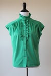 Image of SALE (Green sold) Ruffle Me Pink Or Green Blouse (Orig $22)