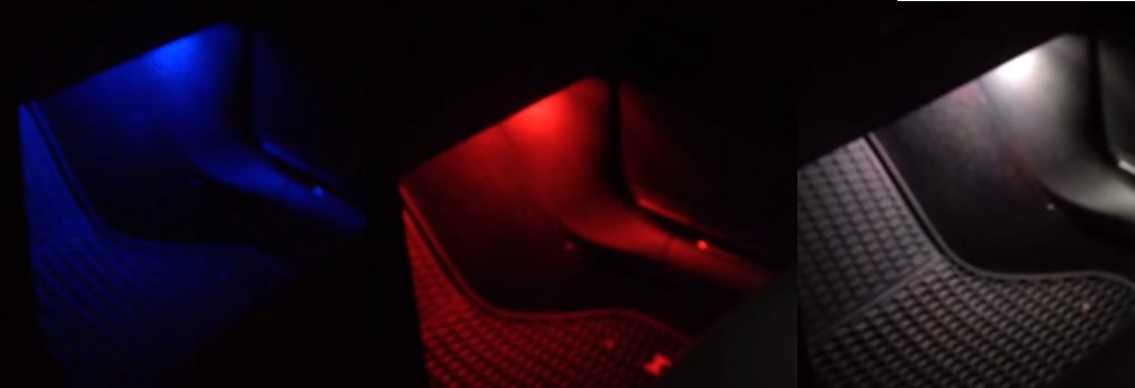 Image of Single Color Footwell LEDs Red / Blue / White Fits: MK7 Volkswagen GTI / Golf /  GSW / ALLTRACK
