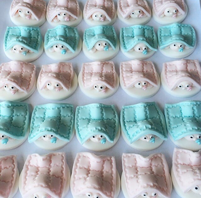 Image of Baby in Blanket Cupcake Toppers