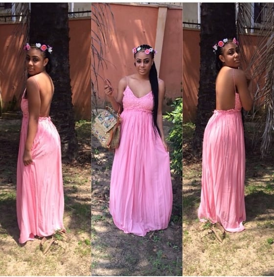 Image of Pink Embroidered maxi 