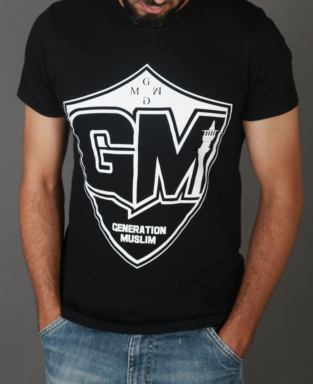 Image of T-SHIRT NOIR "BOUCLIER" GENERATION MUSLIM