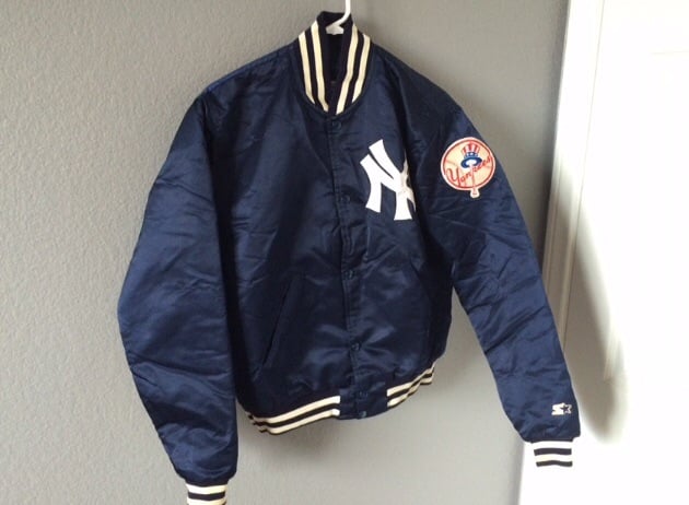 Men's New York Yankees Starter Navy The Ace Satin Full-Snap Jacket