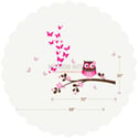 NEW Owl and Butterfly Butterflies Wall Decal Sticker