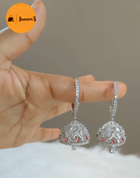 Image 2 of Priya- AD Jhumka Necklace Set 