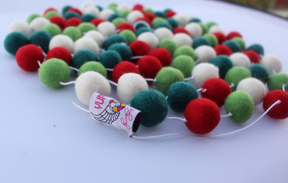 Image of Christmas Felt Ball Garland