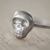 Mini Skully Ring, Brushed Sterling Silver