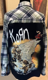 Vintage Navy/Green/White Flannel Shirt Korn