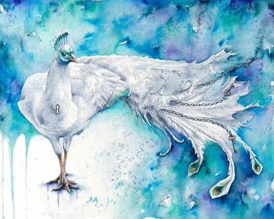 Image of Purity Unchained - Giclee Fine Art Print, White Peacock