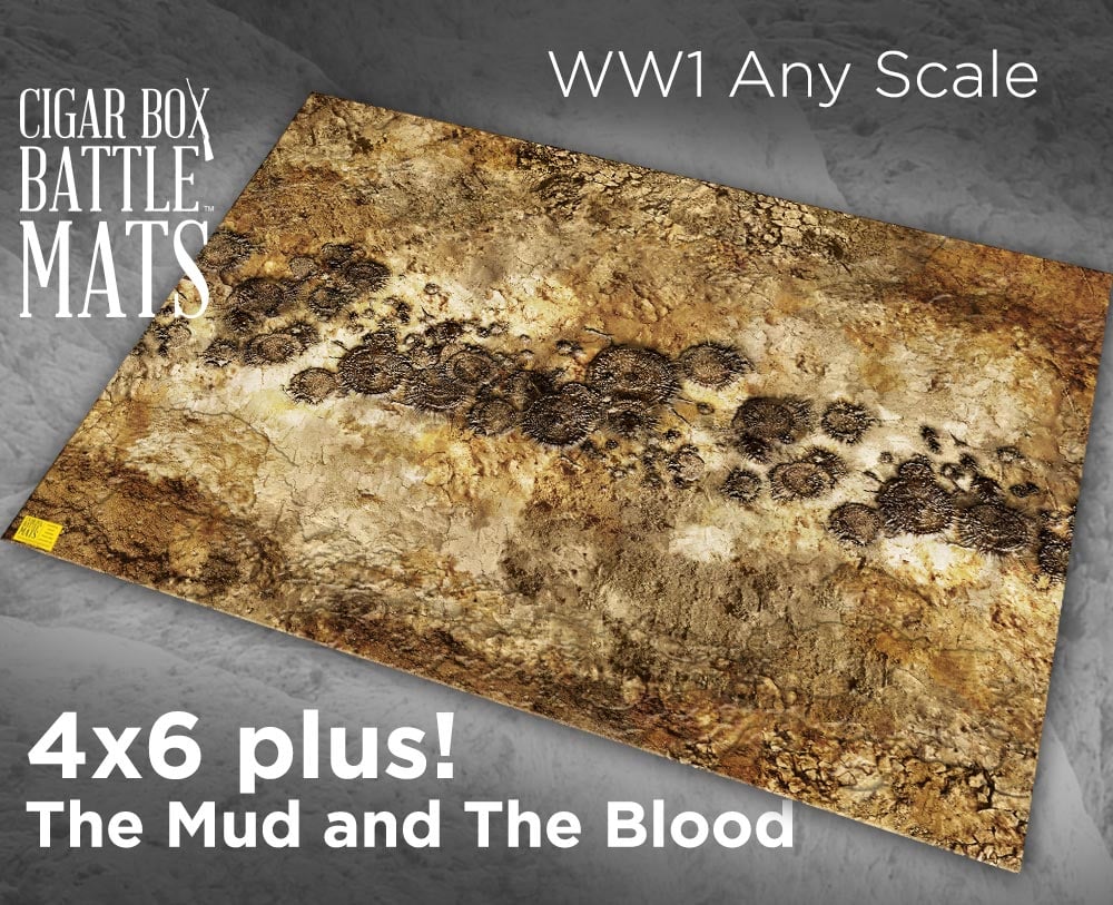 WW1 Gaming Battle Mat -- 4'x6' plus -- #122 / Cigar Box Battle Store