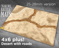 Image 2 of Desert Gaming Battle Mat with Roads --  4'x6' plus  -- #103