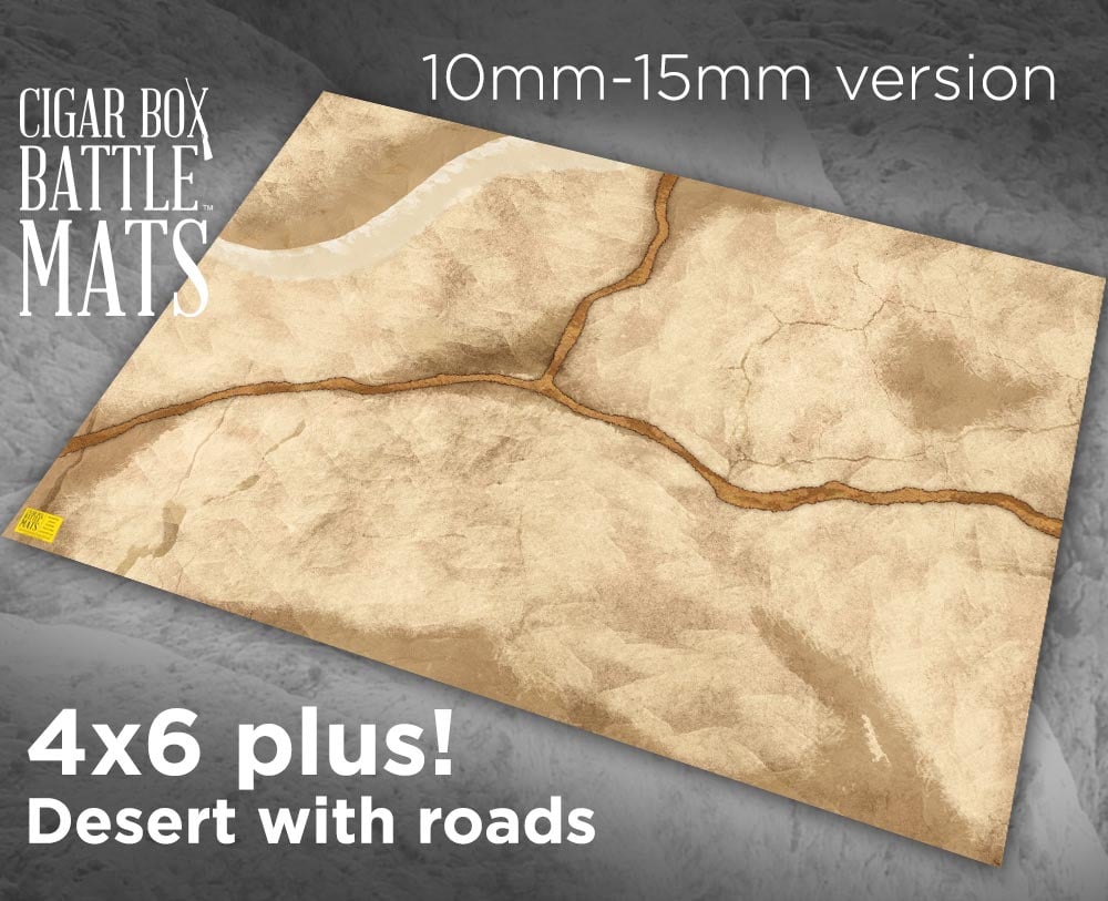 Image of Desert Gaming Battle Mat with Roads --  4'x6' plus  -- #103