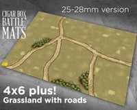 Image 2 of Grassland Gaming Battle Mat with Roads --  4'x6' plus  -- #104