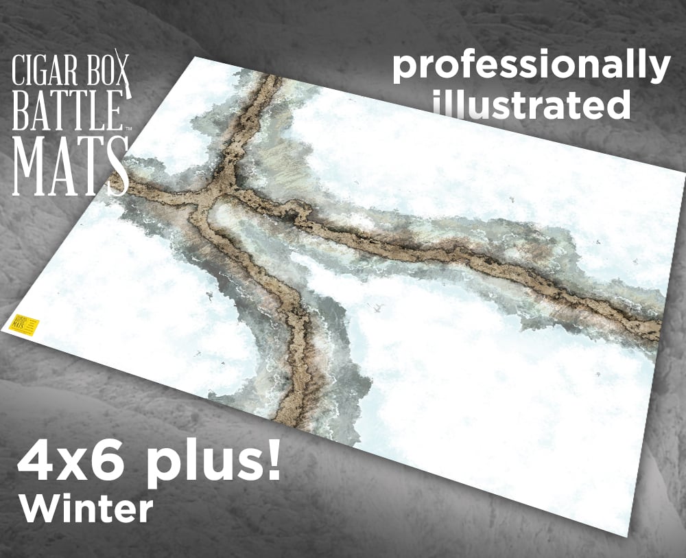 Image of Winter Gaming Battle Mat with Roads --  4'x6' plus  -- #106