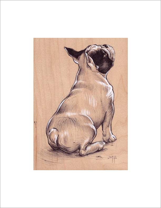 Image of "sitting at attention" 5 x 7 - (printed on 8.5 x 11 paper)