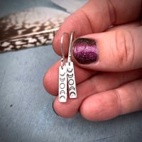 Image 4 of ‘Night Muse’ Silver Moon Phase Earrings Handmade Sterling Silver