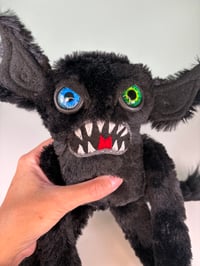 Image 2 of Weighted Mean Looking Minky Monster w/ Glass Eyes