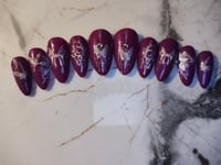 Image 3 of Magenta Fairies Press on Nails 