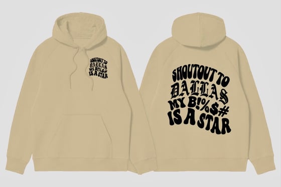 Image of DALLAS STAR HOODIE (SAND/BLK)