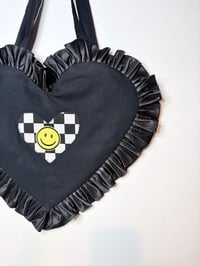 Image 5 of Checkmate Smile Heart Tote – 90s Crush Edition 🖤