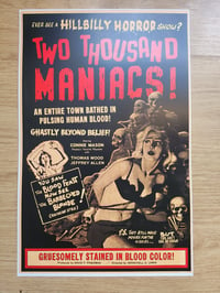 Image 2 of Two Thousand Maniacs vintage horror show reprint poster