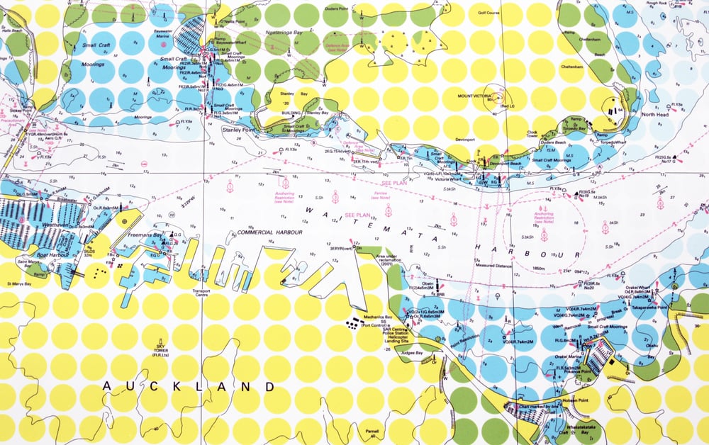 Image of Auckland Harbour - Yellow Polka