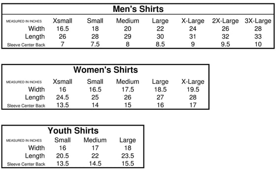 Image of SIZE CHART & CARE INSTRUCTIONS