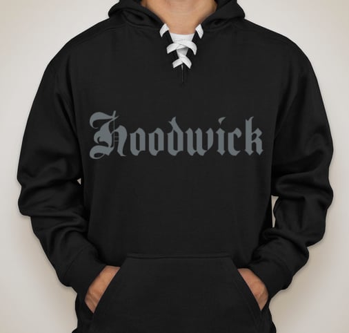Image of HOCKEY JERSEY HOODIE (BLACK/CHARCOAL) REFLECTIVE 3M APPLIQUE