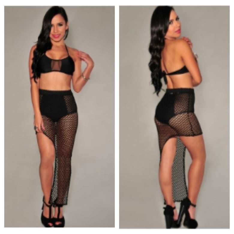 Image of Fishnet Skirt and Top Set