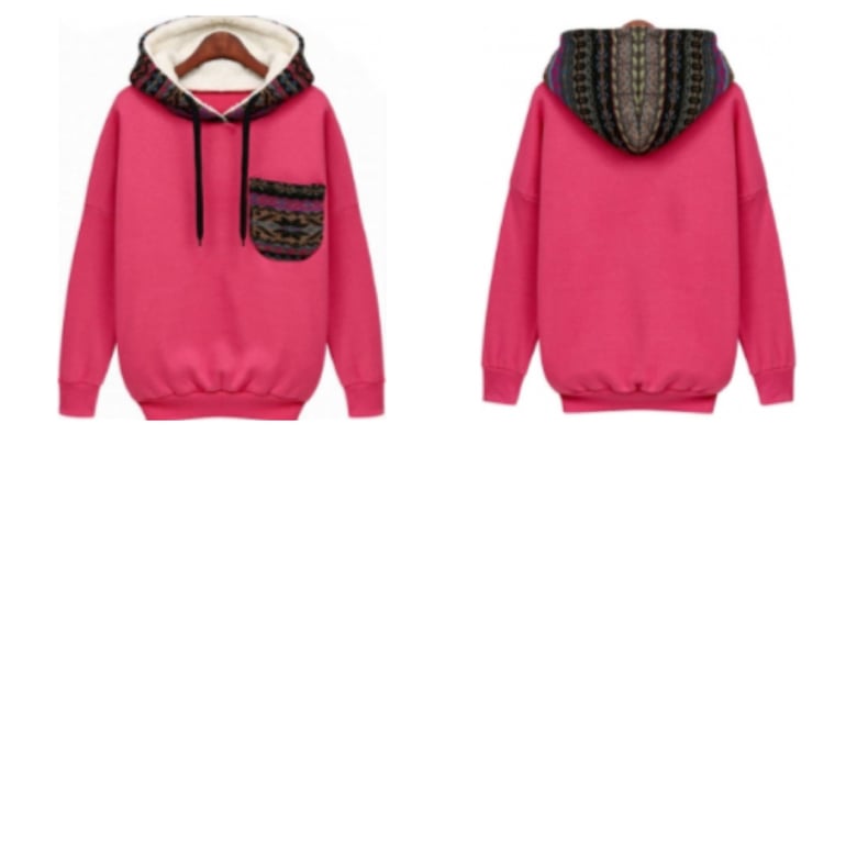 Image of Pink Retro Pullover Hoodie