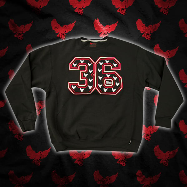 Image of Black/Red/White 36 Crewneck Sweater