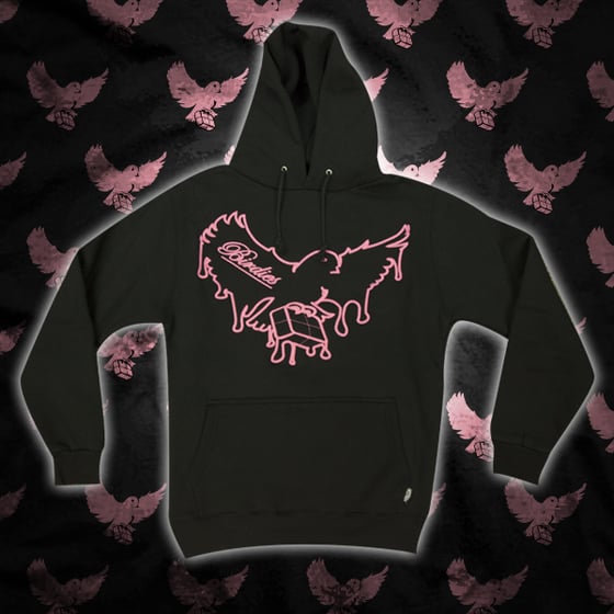 Image of Black/Pink Dripping Birdies Hoodie