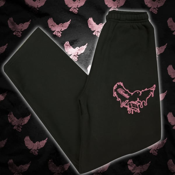 Image of Black/Pink Dripping Birdies Sweatpants