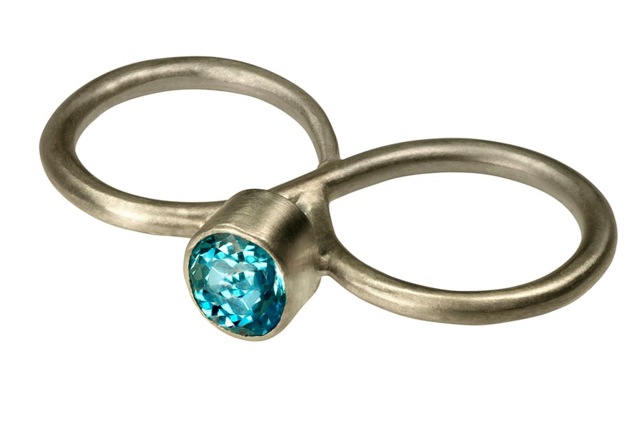 Image of Double ring with gem stone
