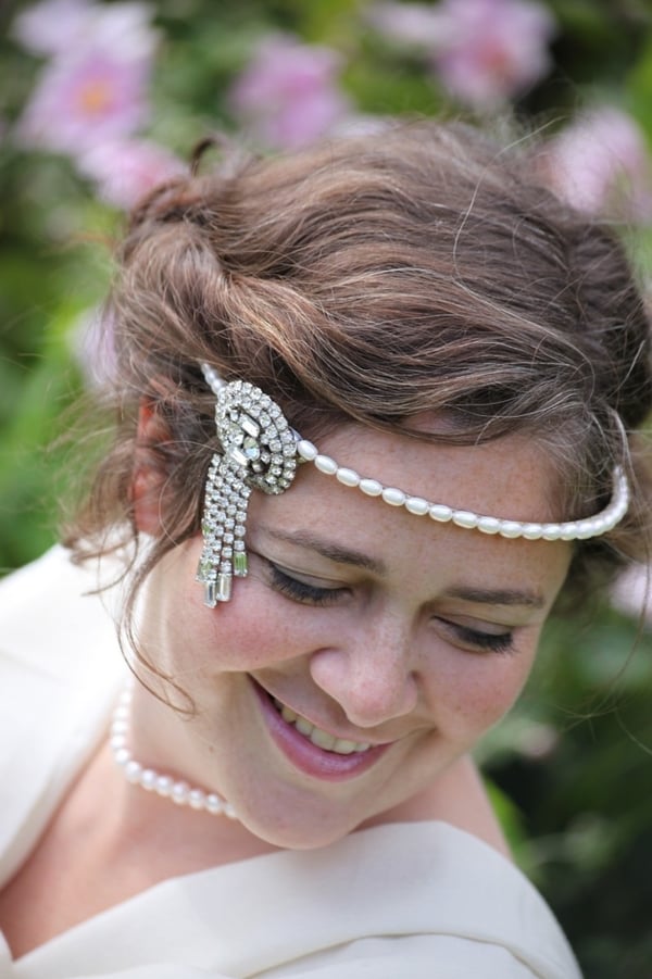 Dolores Vintage Diamante and Pearl Headpiece - Laura Pettifar Designs