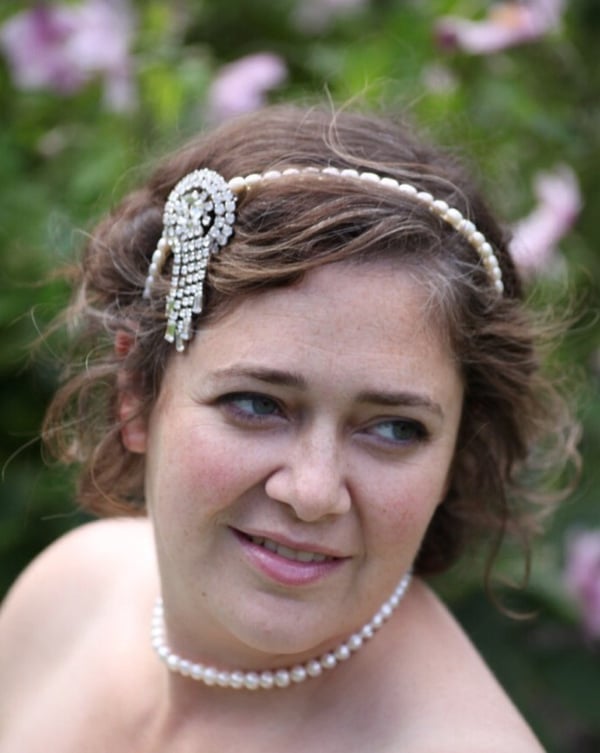 Dolores Vintage Diamante and Pearl Headpiece - Laura Pettifar Designs
