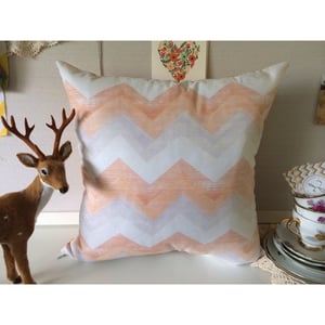 Image of Peachy chevron cushion cover