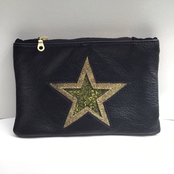 Image of Black Double Star Pouch